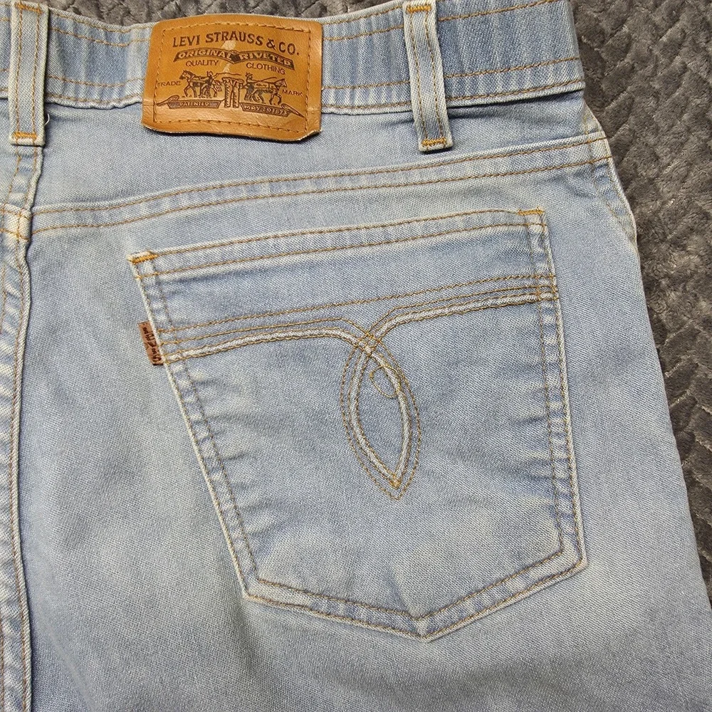 VTG Levis Jeans Mens 38x29 Brown‎ Label Cowboy Light Blue Straight Boot Leg READ